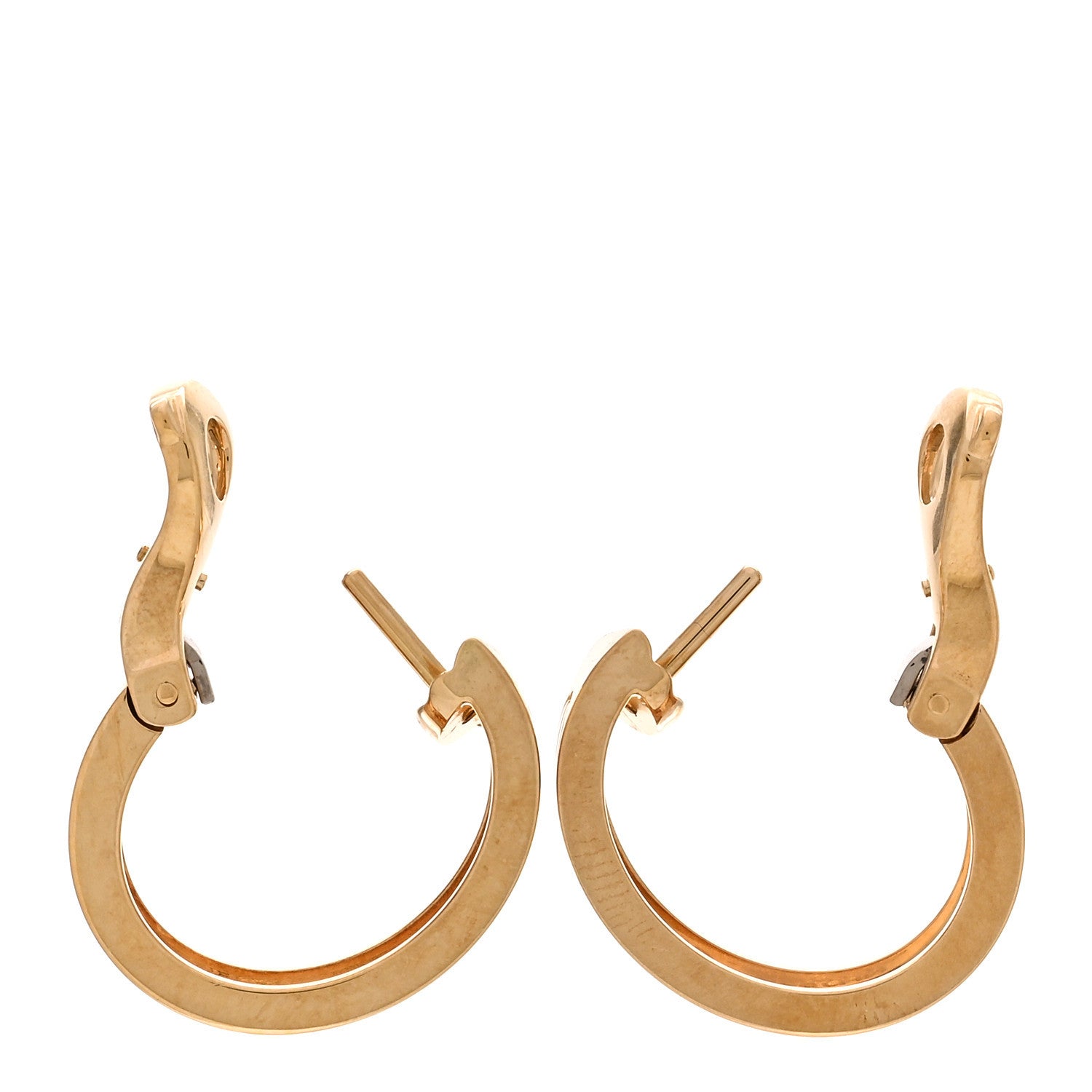 Cartier 18K Yellow Gold 5.5mm LOVE French Clip Hoop Earrings 3 of 5