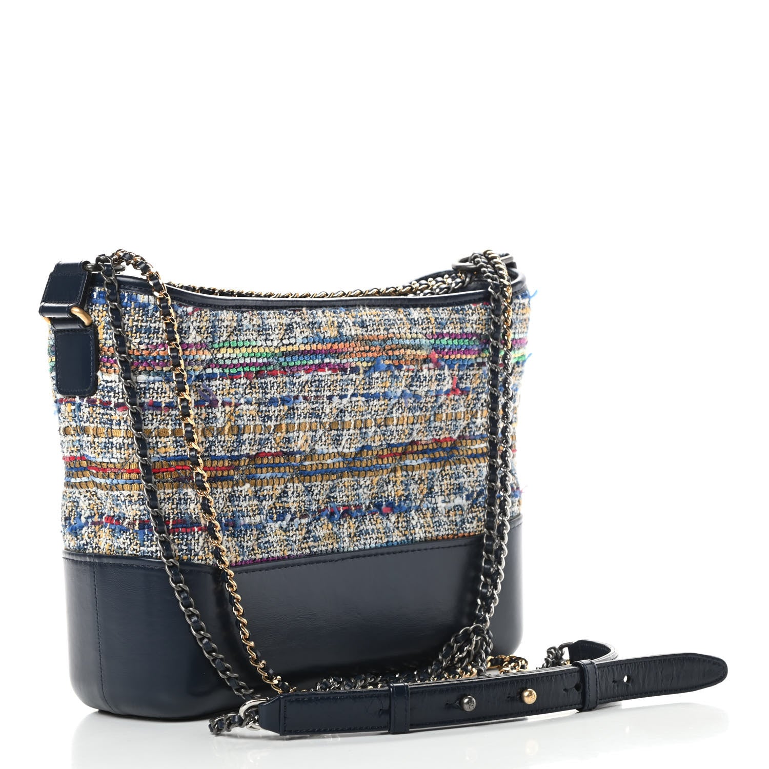Chanel Tweed Calfskin Medium Gabrielle Hobo Blue 3 of 11