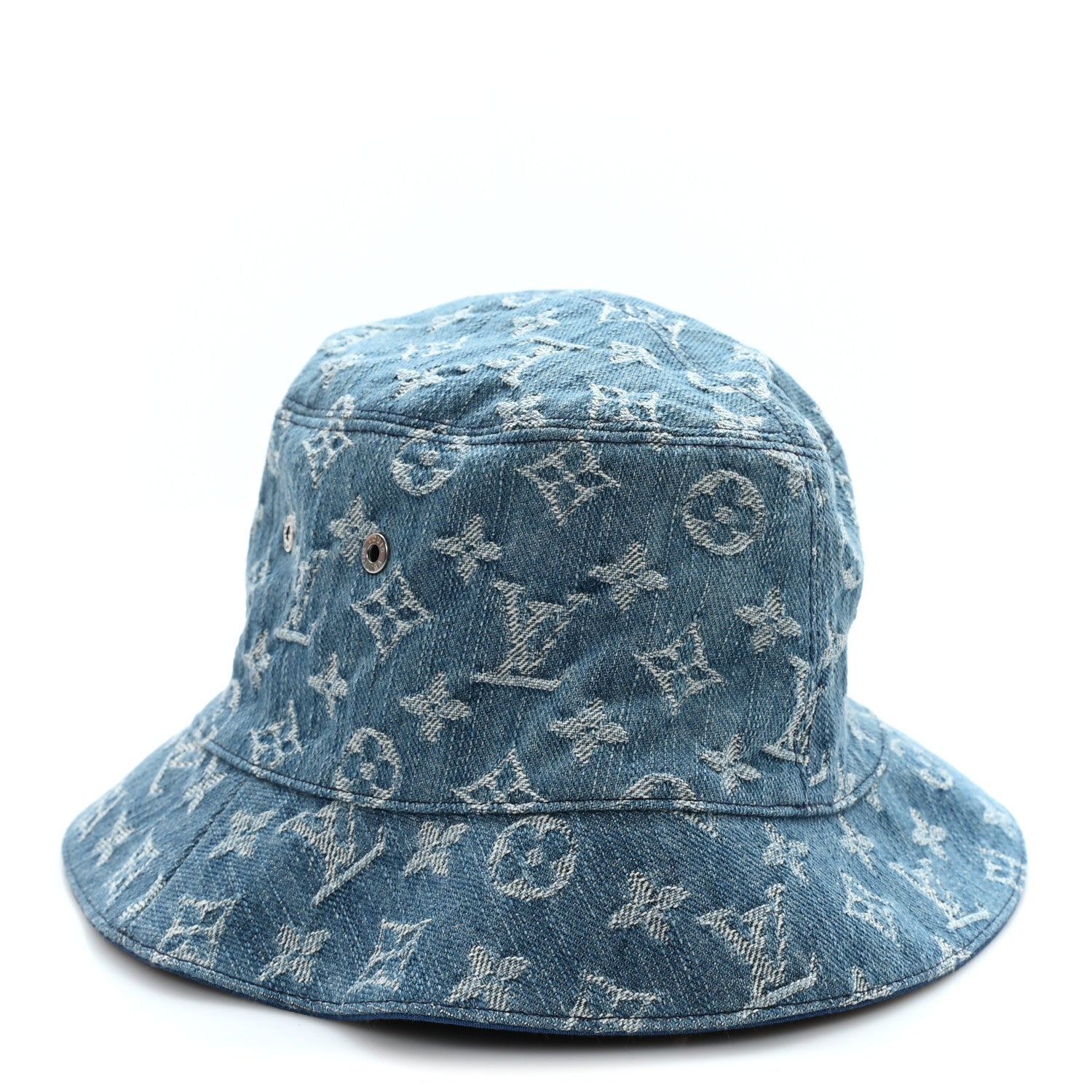 Louis Vuitton Monogram Denim Essential Bucket Hat 60 Blue 1 of 9