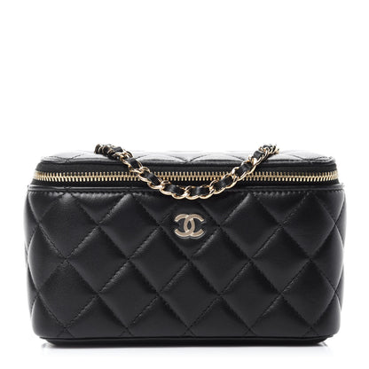 Chanel Lambskin Quilted Small Vanity Case With Chain Black 1 of 10