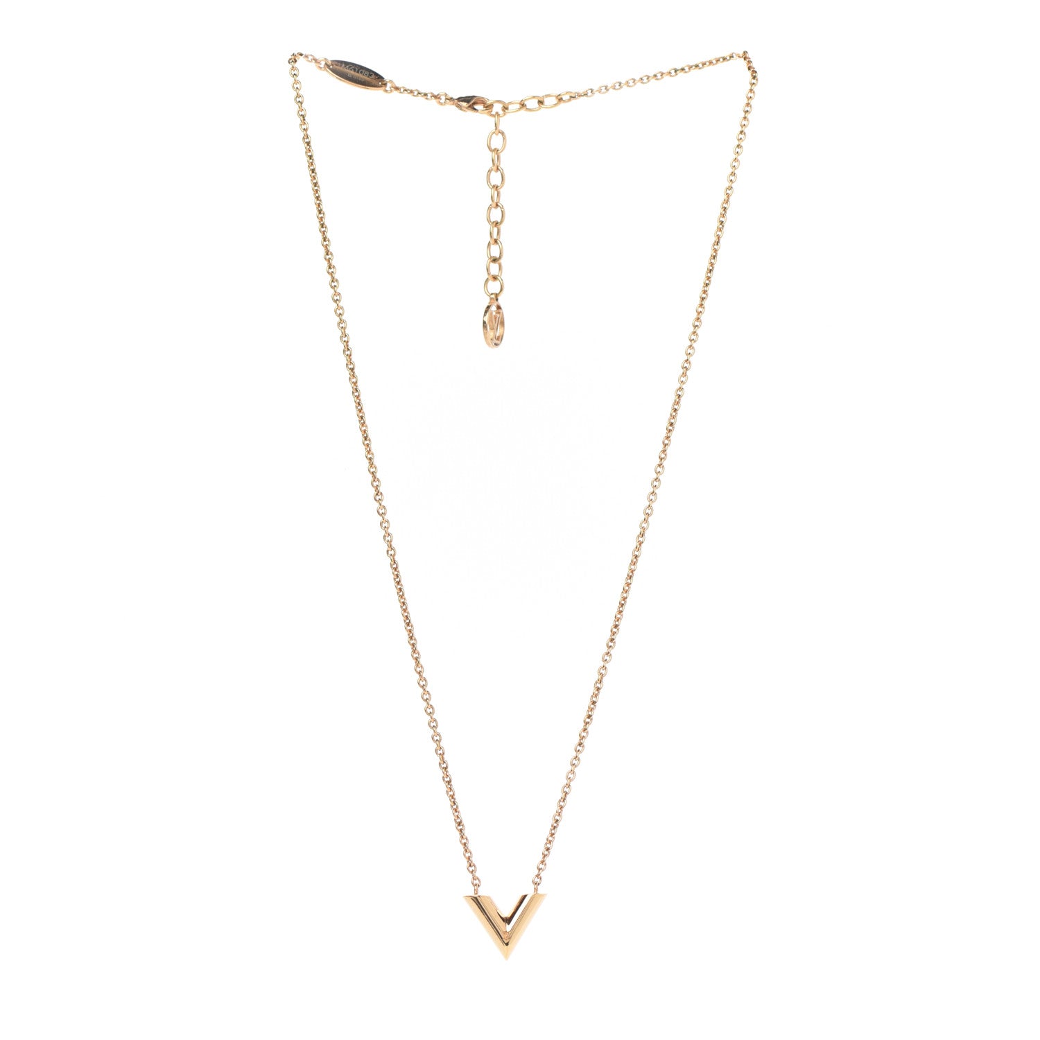 Louis Vuitton Essential V Necklace Gold 3 of 6