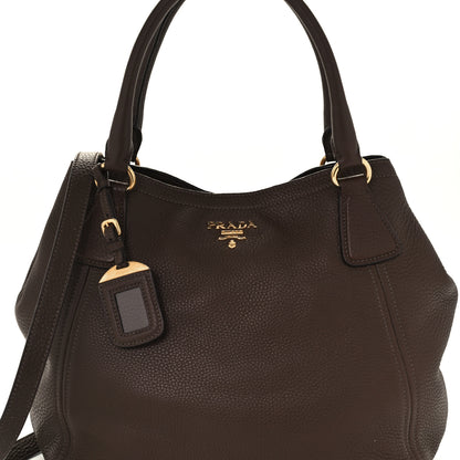 Prada Vitello Daino Shoulder Bag Caffe 9 of 11