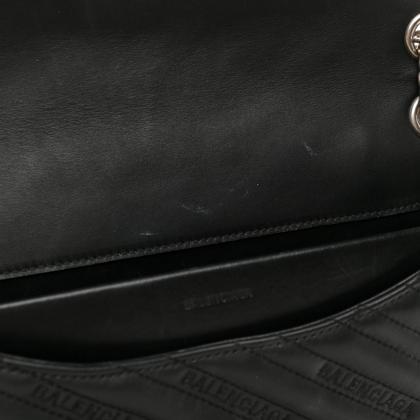 Calfskin Logo Matelasse Large Round Shoulder Bag Black