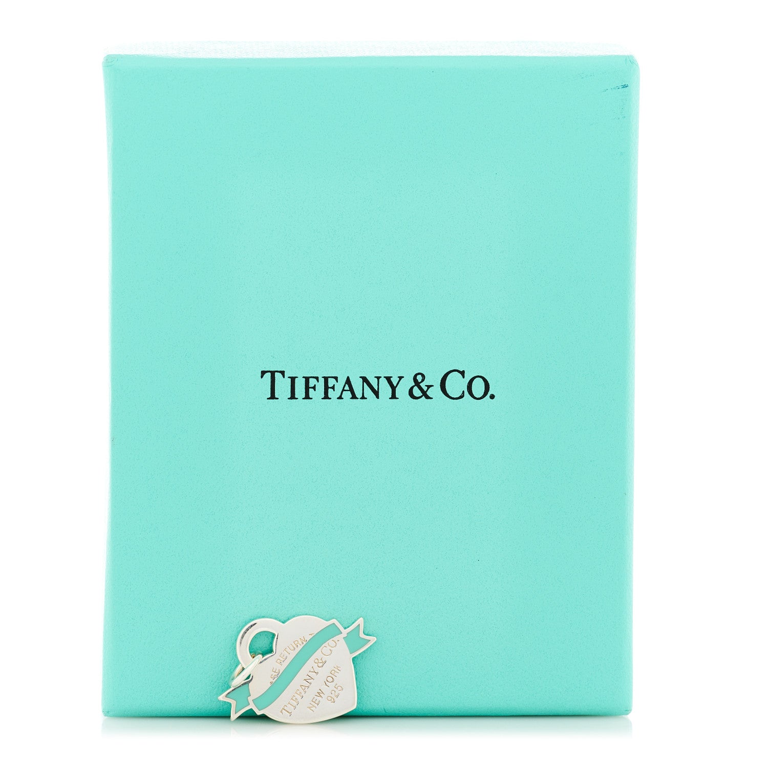 Tiffany Sterling Silver Enamel Return To Tiffany Heart Ribbon Charm Blue 5 of 5