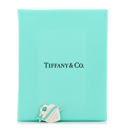 Tiffany Sterling Silver Enamel Return To Tiffany Heart Ribbon Charm Blue 5 of 5