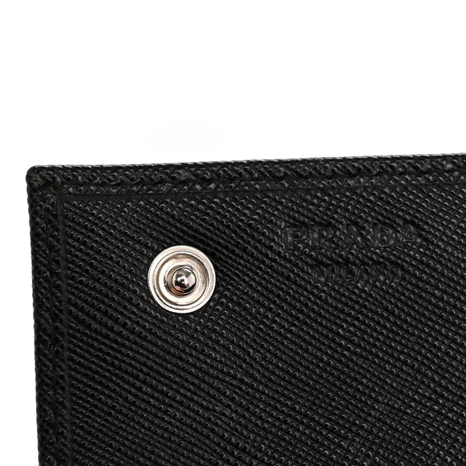 Prada Saffiano Triangle Continental Flap Wallet Black 6 of 11