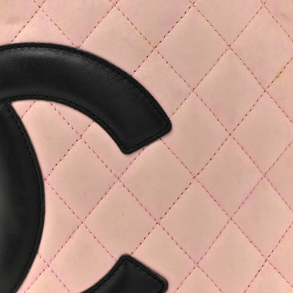 Chanel Calfskin Quilted Medium Cambon Tote Pink Black 8 of 19