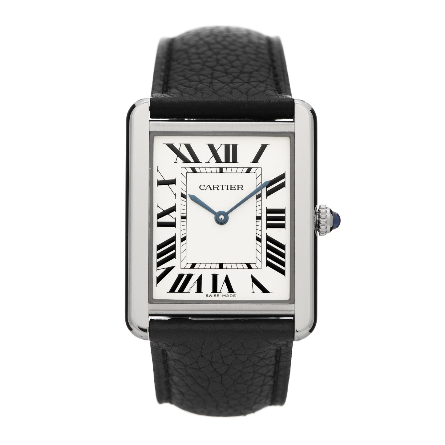 Stainless Steel Calfskin 27mm Tank Solo Quartz Watch