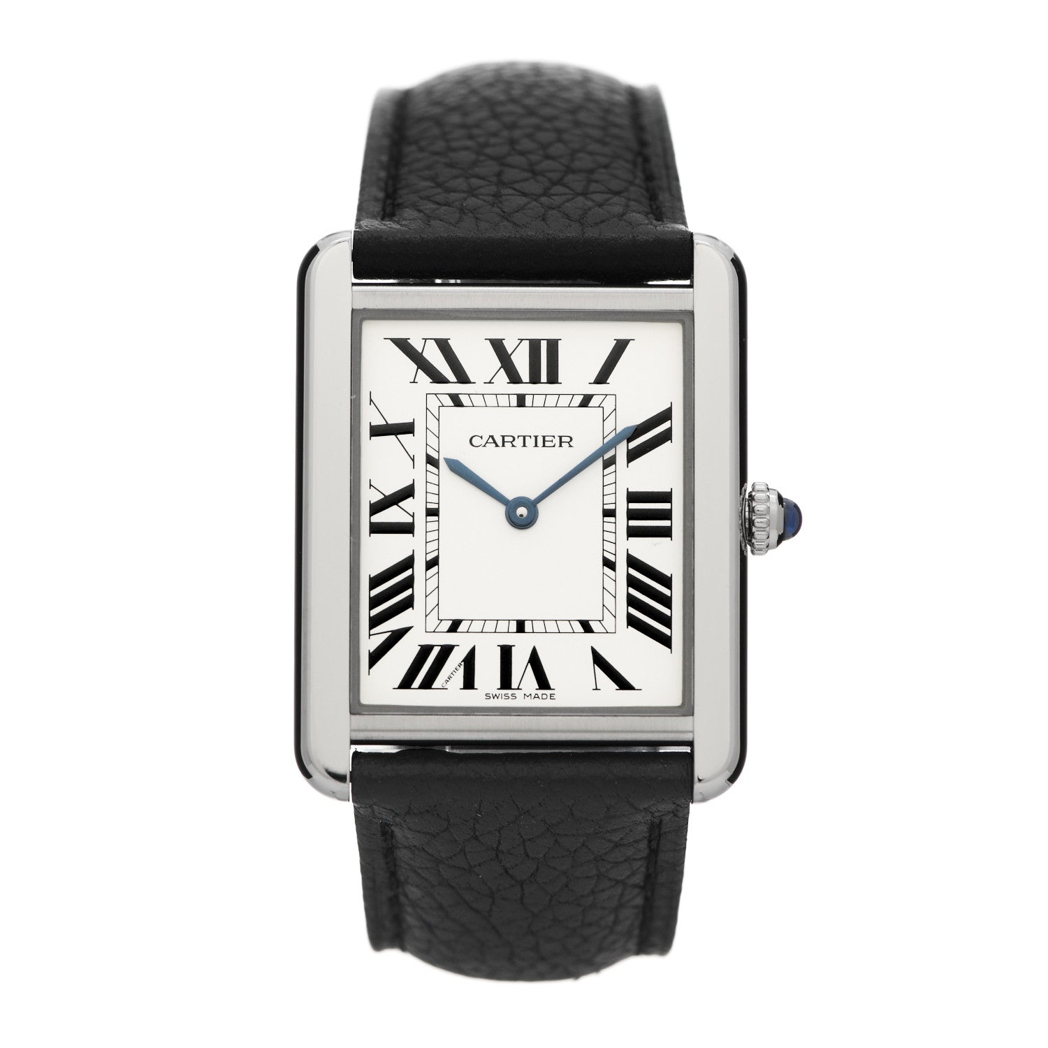 Cartier Stainless Steel Calfskin 27mm Tank Solo Quartz Watch 1 of 5