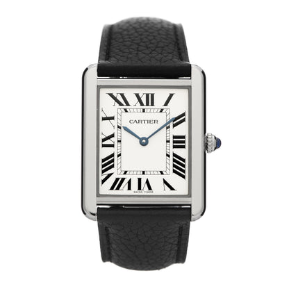 Cartier Stainless Steel Calfskin 27mm Tank Solo Quartz Watch 1 of 5