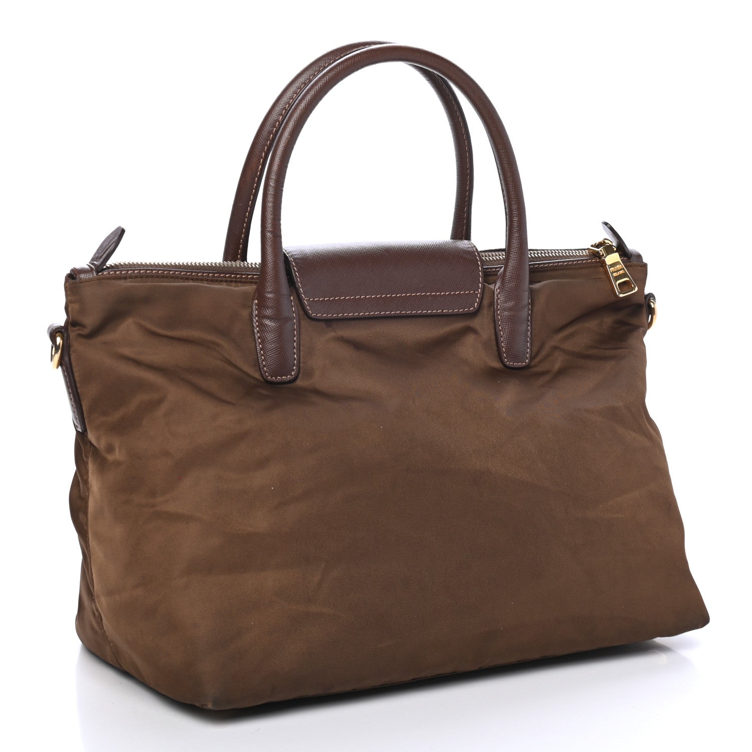 Prada Saffiano Tessuto Nylon Tote Corinto 2 of 4