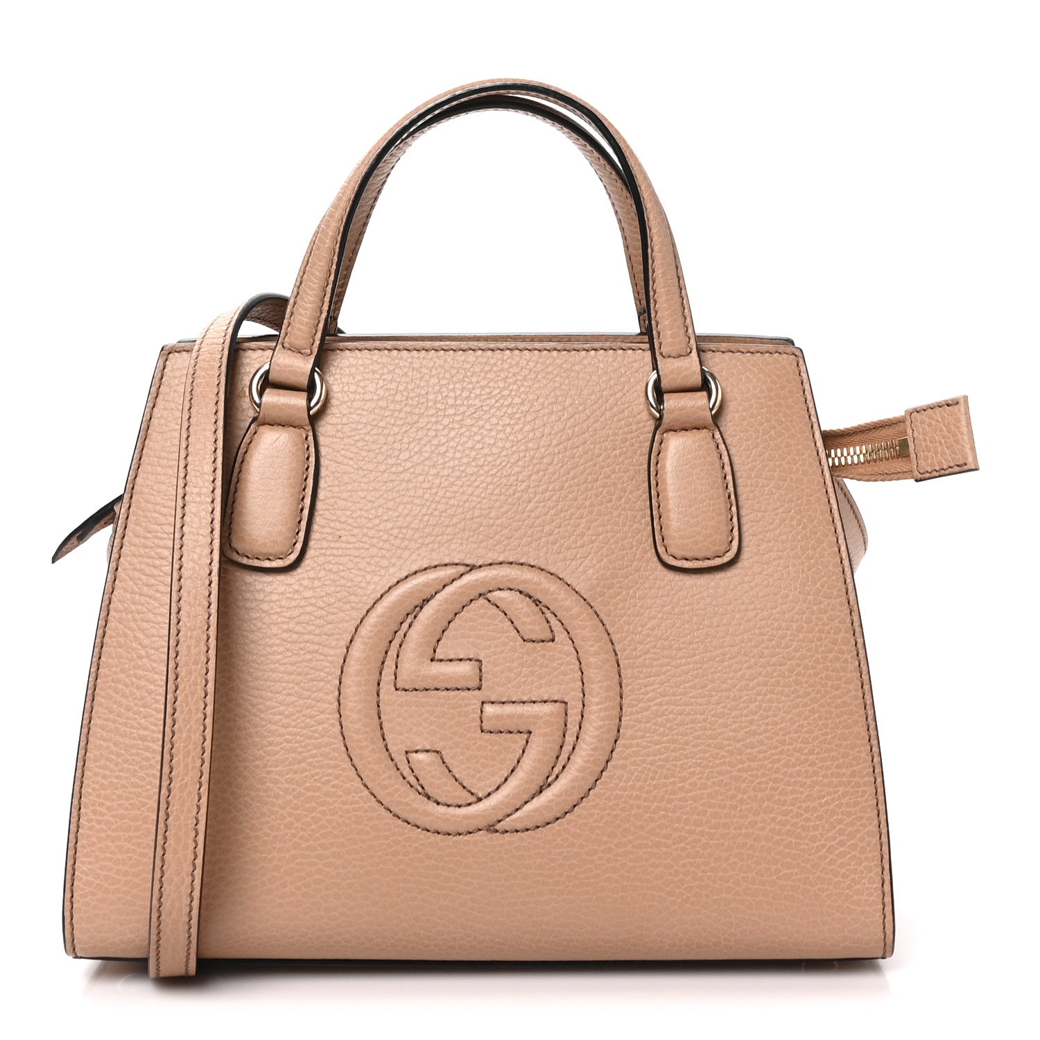 Gucci Dollar Calfskin Medium Soho Top Handle Satchel Camelia 1 of 10