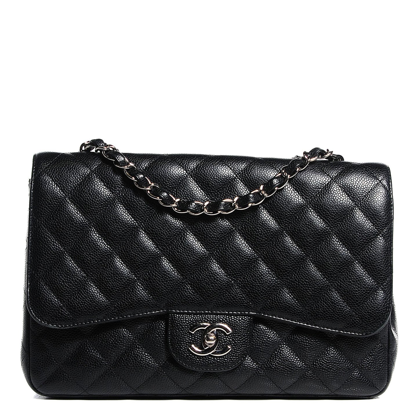 Caviar Quilted Jumbo Single Flap Black
