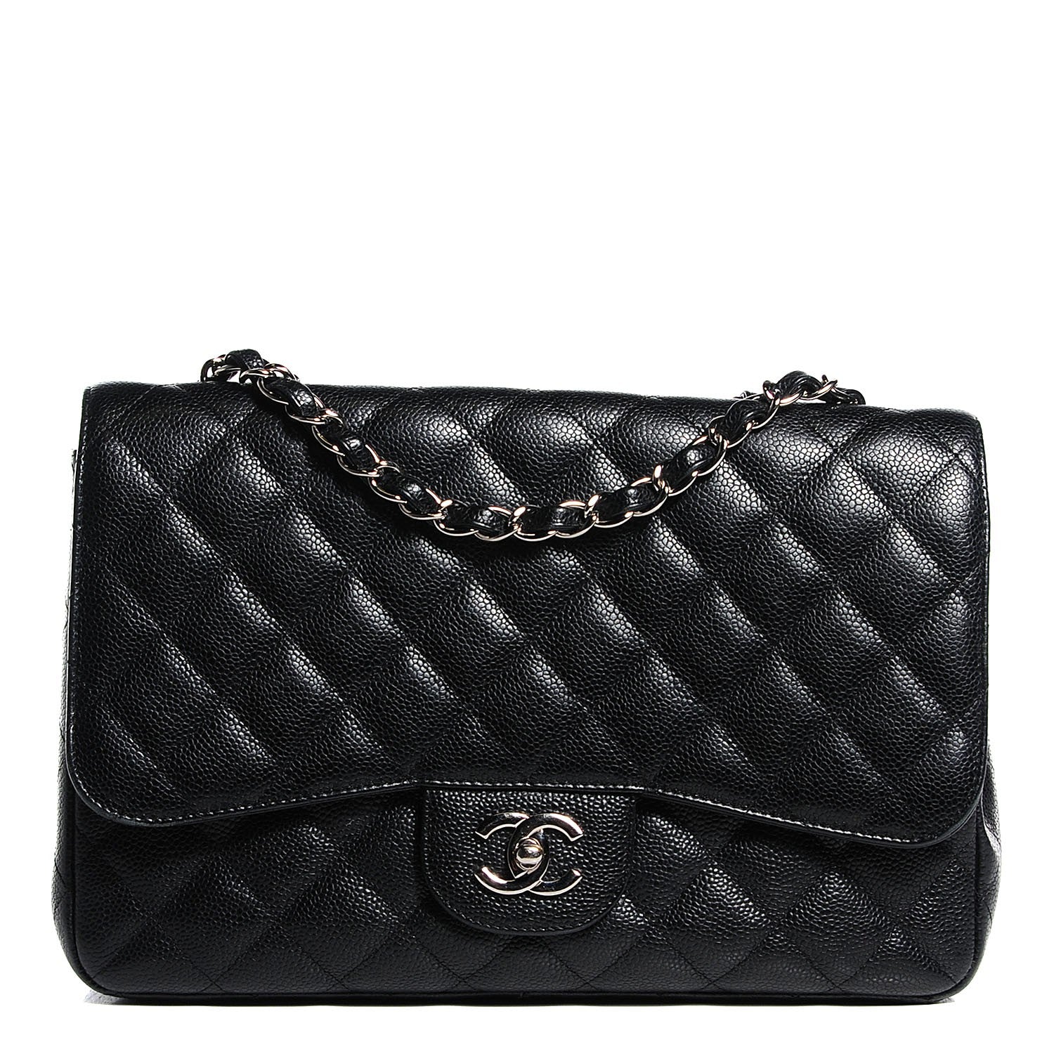 Chanel Caviar Quilted Jumbo Single Flap Black 1 of 8