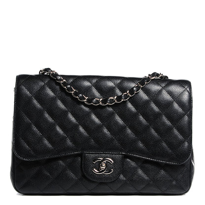 Chanel Caviar Quilted Jumbo Single Flap Black 1 of 8