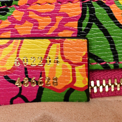 Gucci X KEN SCOTT New Shangai Calfskin Pomponica Print Horsebit 1955 Shoulder Bag Multicolor Fuxia Pompon 7 of 10