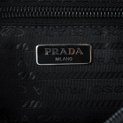 Prada Tessuto Nylon Vela Saffiano Necessaire Wristlet Pouch Black 6 of 7
