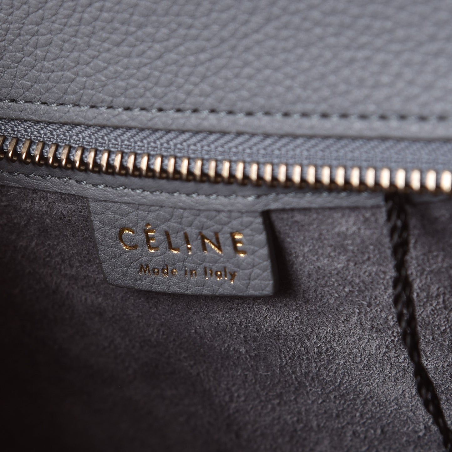Drummed Calfskin Nano Luggage Kohl