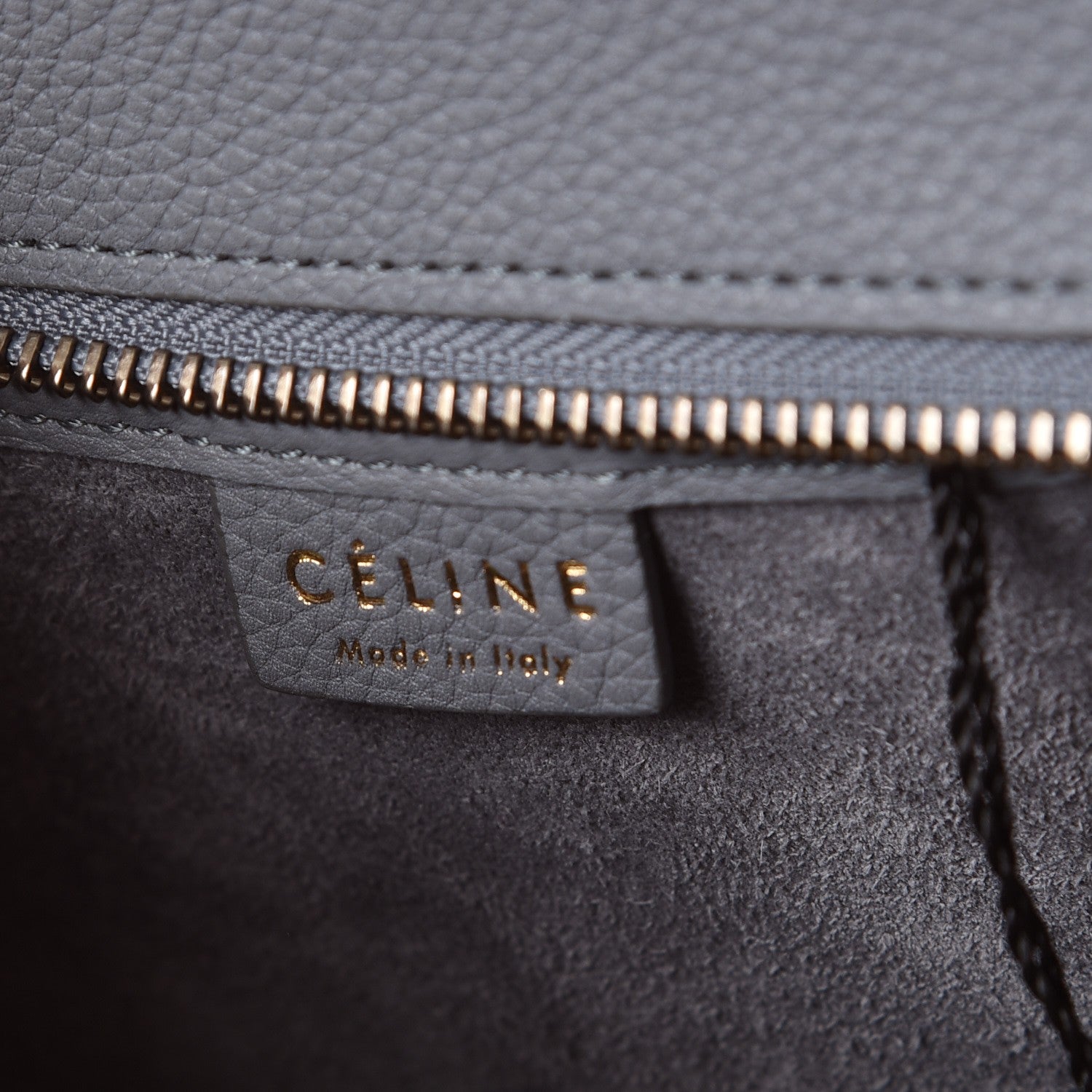 Celine Drummed Calfskin Nano Luggage Kohl 7 of 10