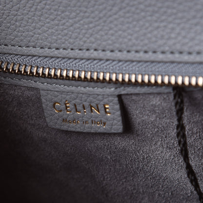 Celine Drummed Calfskin Nano Luggage Kohl 7 of 10