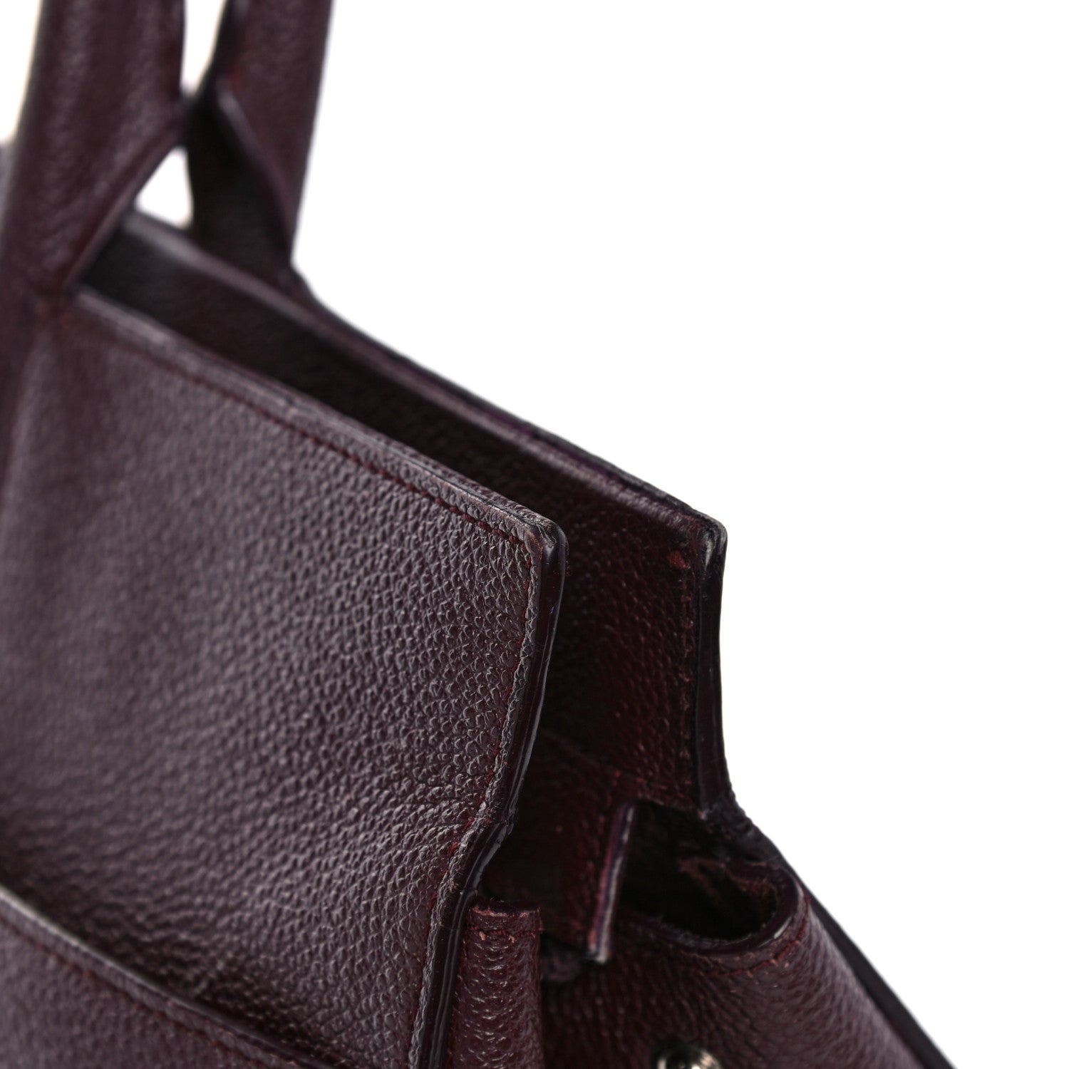 Saint Laurent Grained Calfskin Medium Cabas Rive Gauche Amaranto 25 of 29