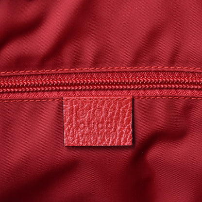 Gucci Nylon Monogram Double Buckle Flap Messenger Bag Vibrant Red 6 of 8