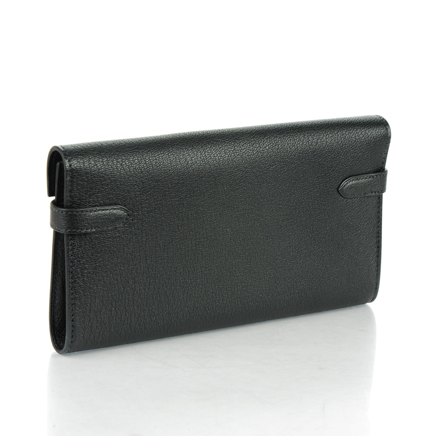 Hermes Chevre Mysore Kelly Longue Wallet Black 3 of 8