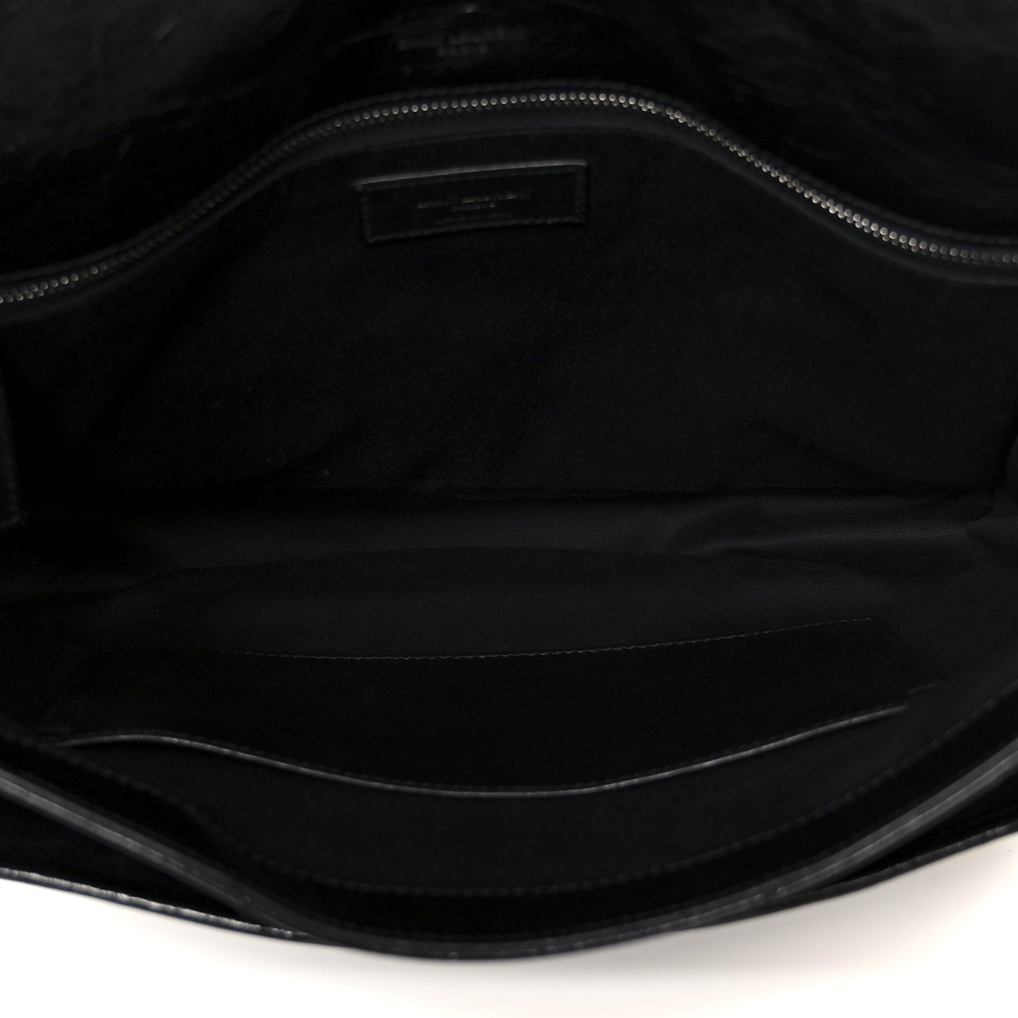 Crinkled Calfskin Matelasse Monogram Large Niki Chain Satchel Black