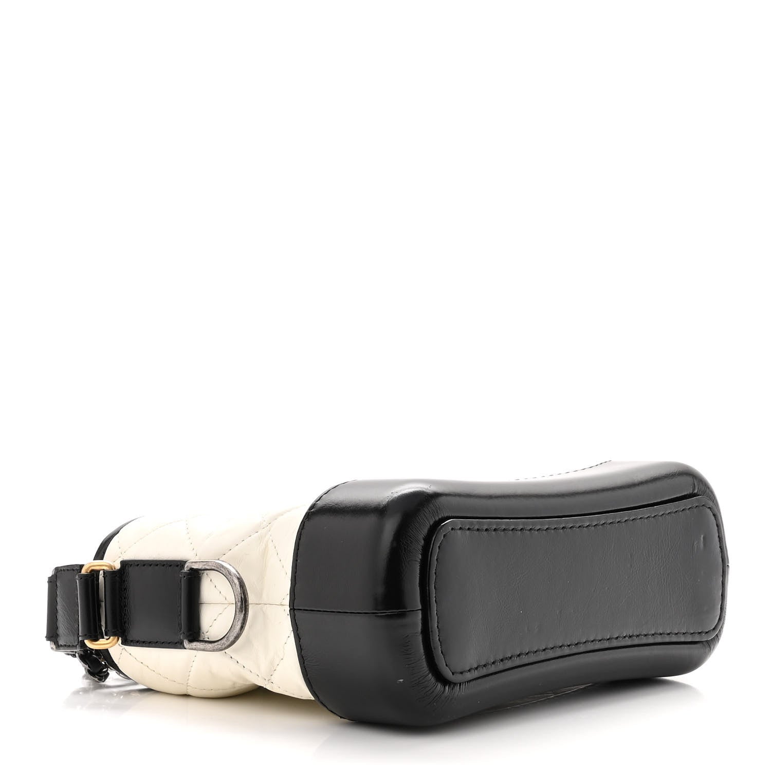 Chanel Aged Calfskin Quilted Small Gabrielle Hobo Black White 4 of 12