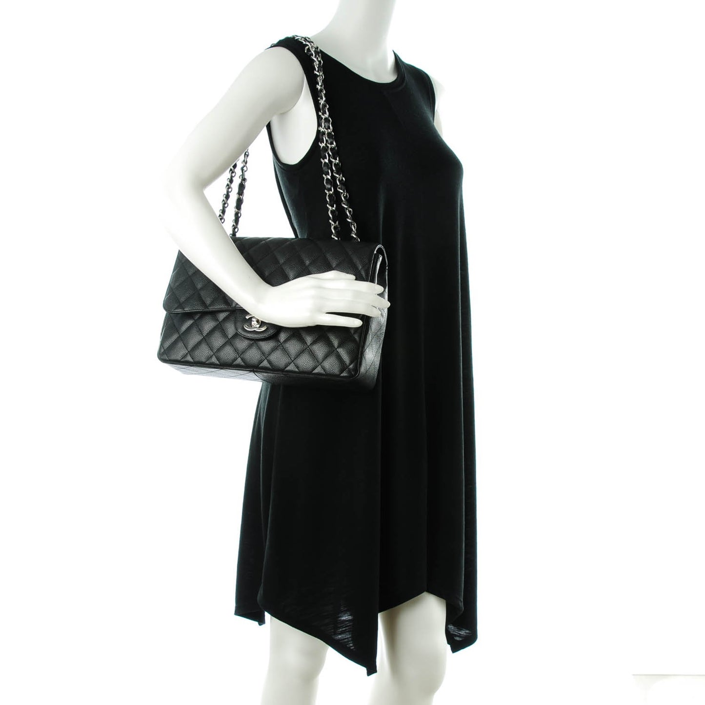 Caviar Quilted Jumbo Single Flap Black
