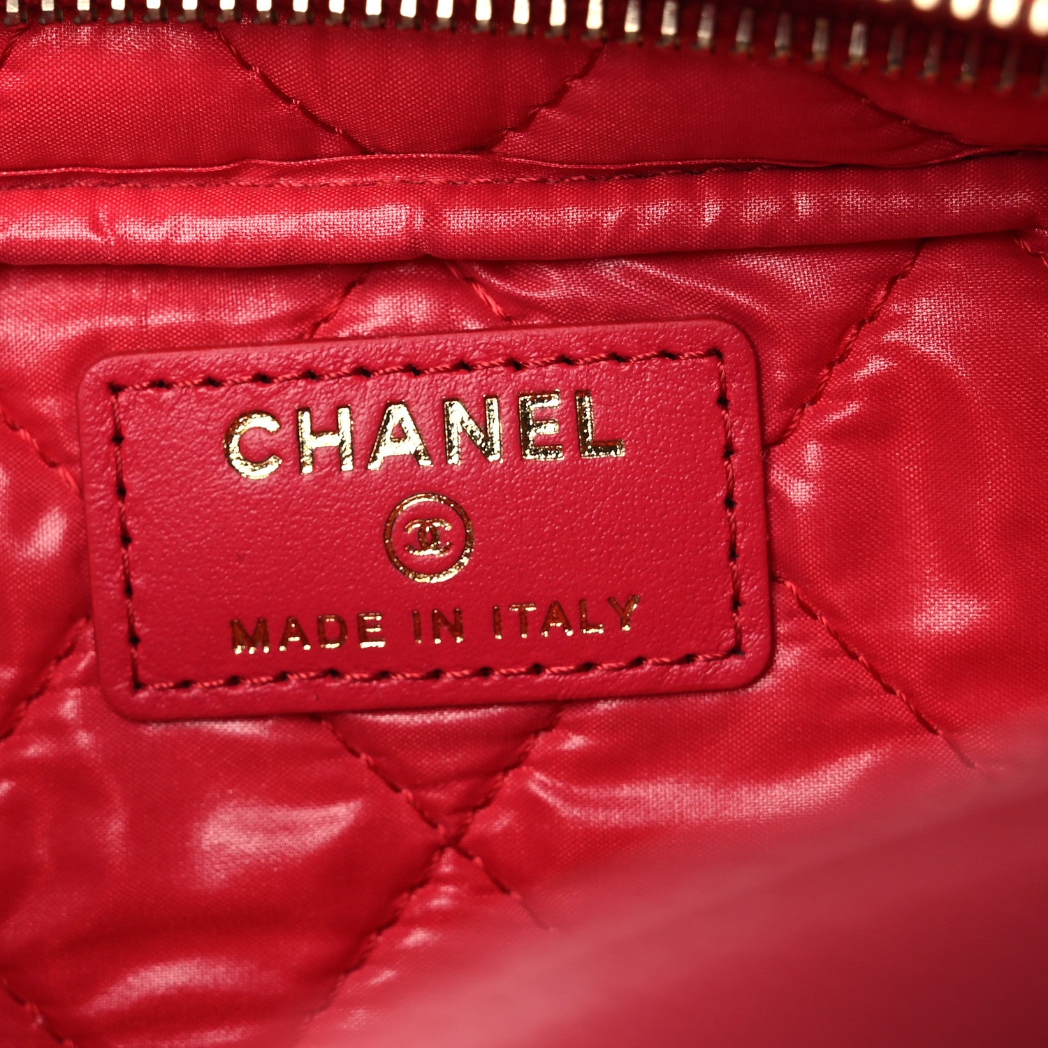 Chanel Caviar Quilted Double Zip Pouch Cosmetic Case Coral 6 of 11