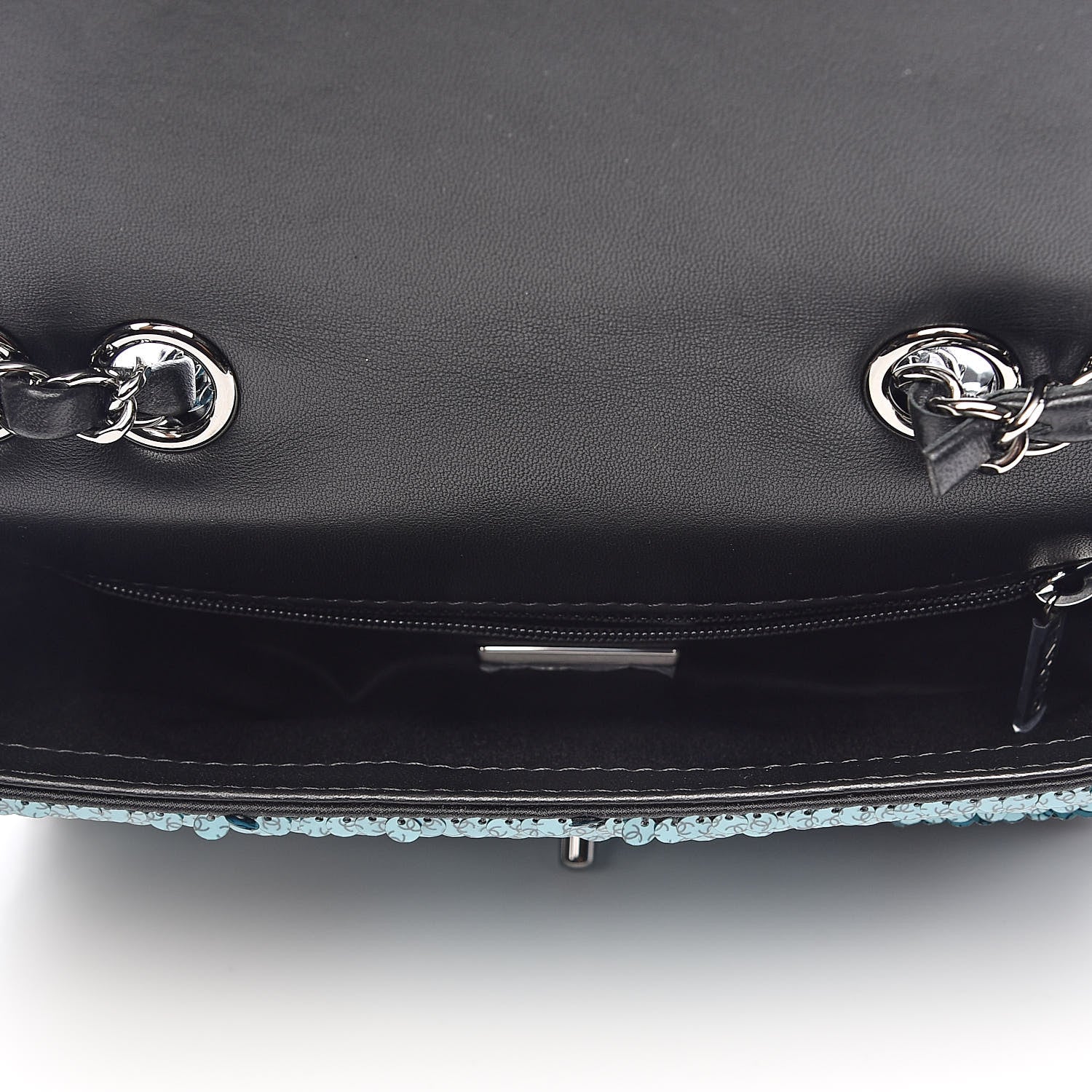Chanel Sequin Lambskin Mini Flap Blue Black 5 of 11