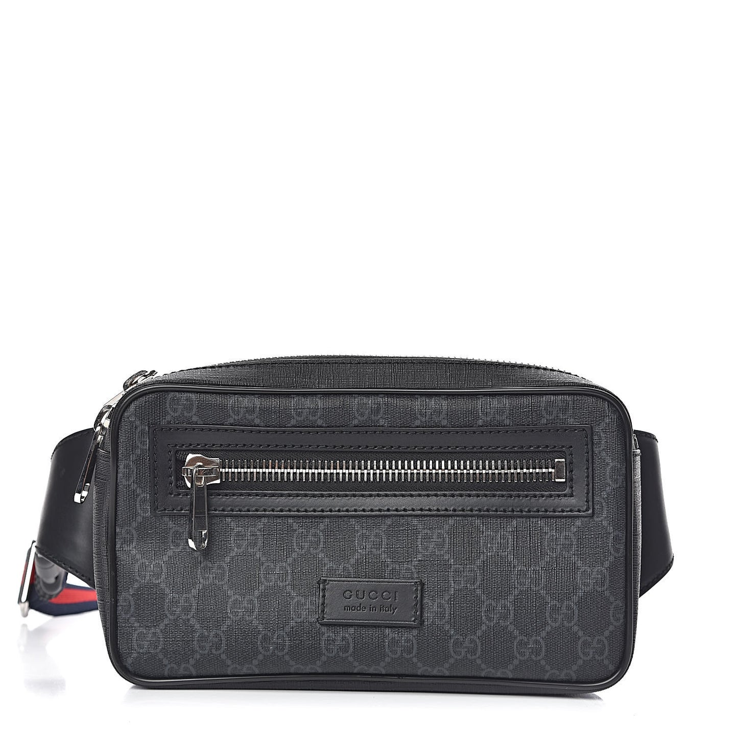 Soft GG Supreme Monogram Web Belt Bag Black Grey