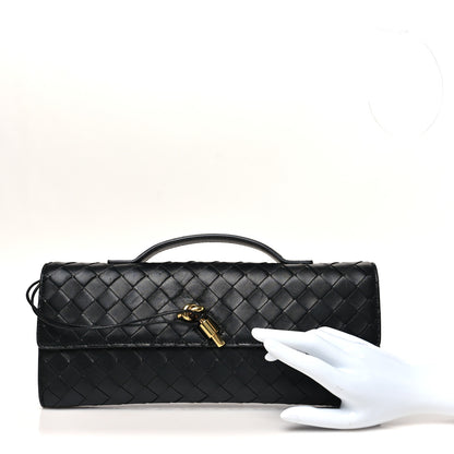 Bottega Veneta Nappa Intrecciato Long Andiamo Top Handle Clutch Black 2 of 9