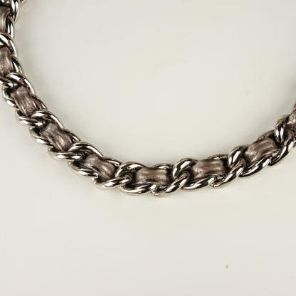 Chanel Metallic Cracked Calfskin Modern Chain Tote Dark Silver 8 of 8