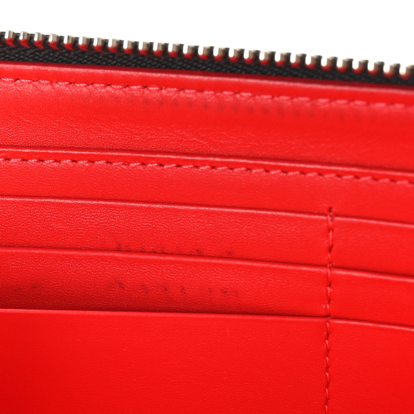 Calfskin Panettone Spiked Zip Around Wallet Ivory