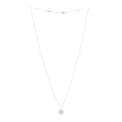 Van Cleef & Arpels 18K White Gold Diamond Sweet Alhambra Pendant Necklace 2 of 5