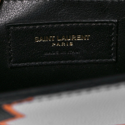 Saint Laurent Grain De Poudre Small Monogram Shapes Print Kate Satchel Black 6 of 12