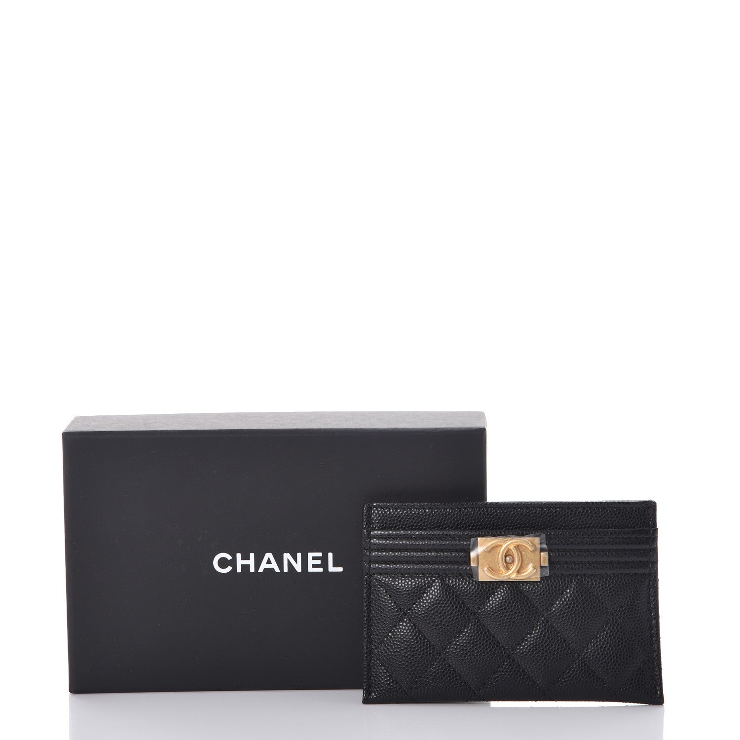 Chanel Caviar Quilted Boy Card Holder Black 9 of 9