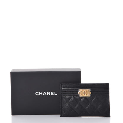 Chanel Caviar Quilted Boy Card Holder Black 9 of 9