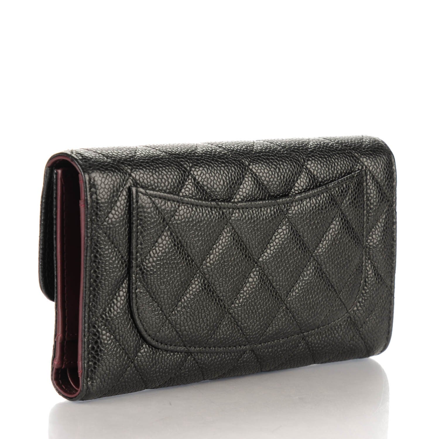 Chanel Caviar Quilted Long Flap Wallet Black 3 of 8