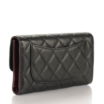 Chanel Caviar Quilted Long Flap Wallet Black 3 of 8