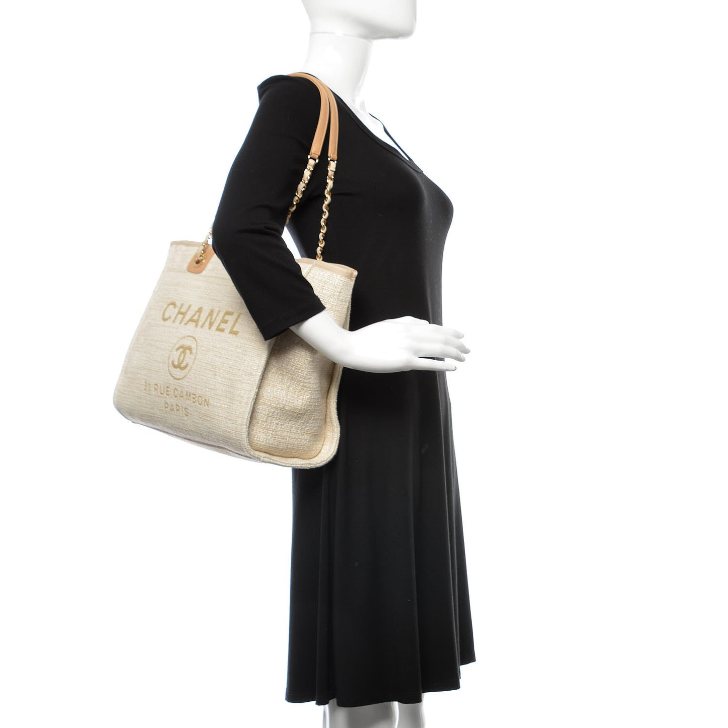 Canvas Small Deauville Tote Light Beige