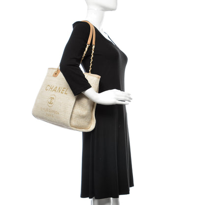 Chanel Canvas Small Deauville Tote Light Beige 2 of 9