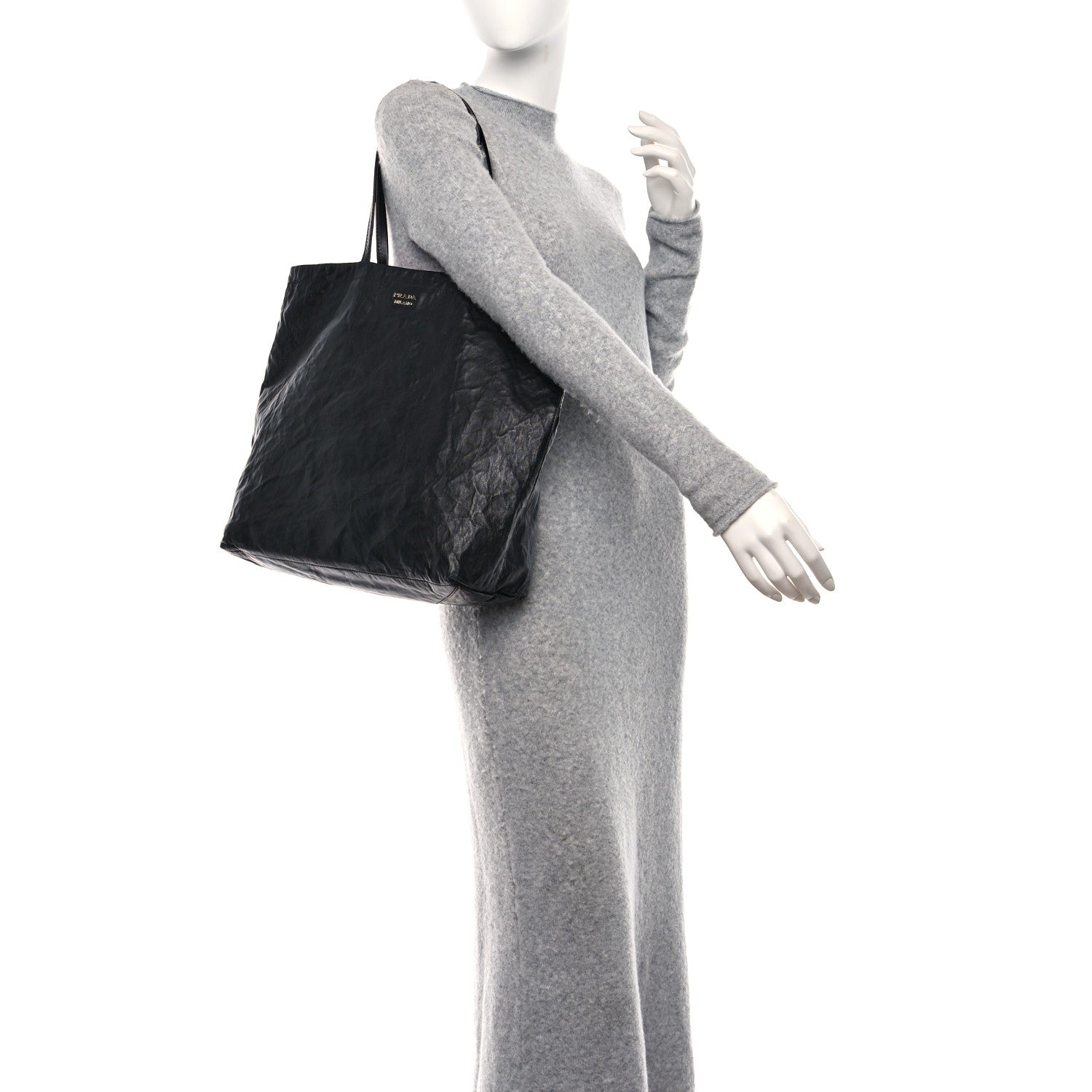 Prada Nappa Antique Reversible Tote Black Pink 3 of 22