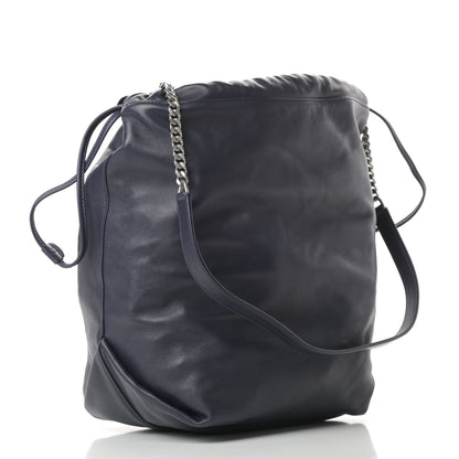 Saint Laurent Lambskin Teddy Drawstring Bag Navy 4 of 11