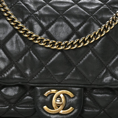 Chanel Iridescent Calfskin Quilted Maxi Shiva Flap Black 9 of 12