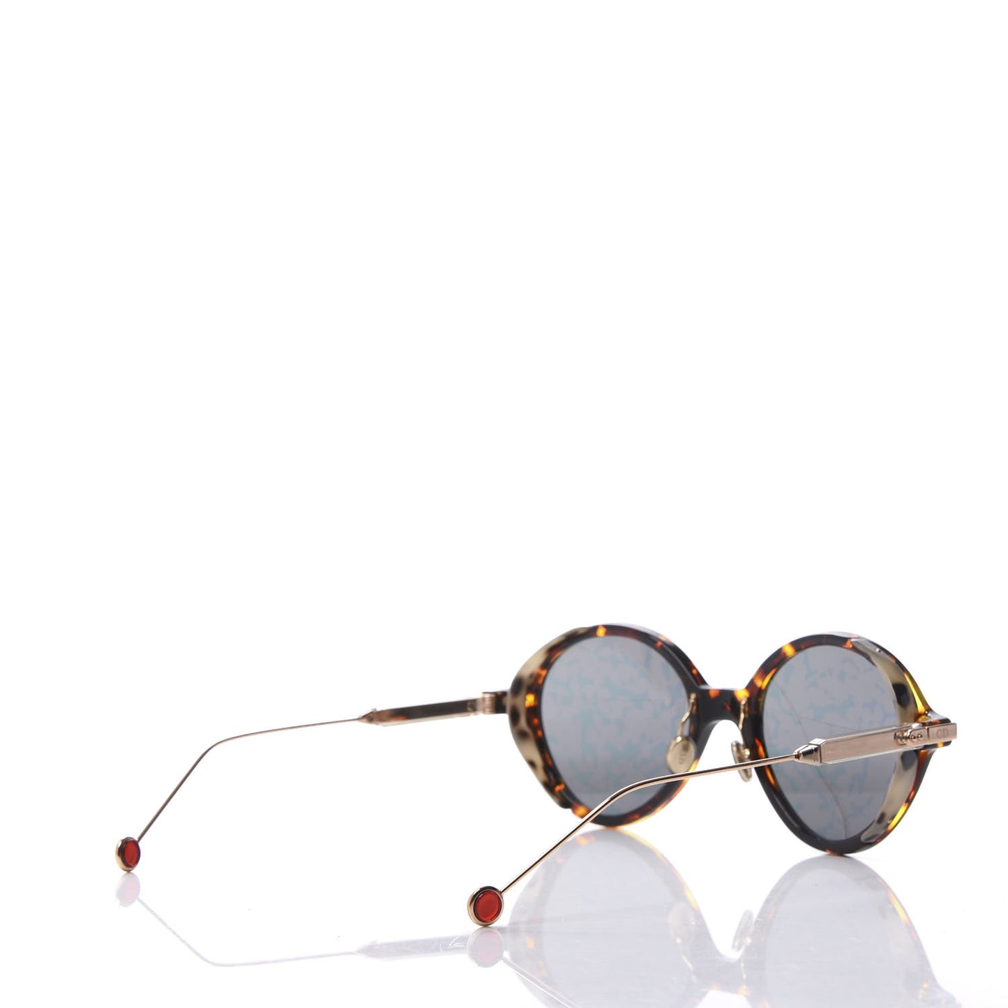 Acetate Leaf Print Umbrage Round Sunglasses Pink Foliage