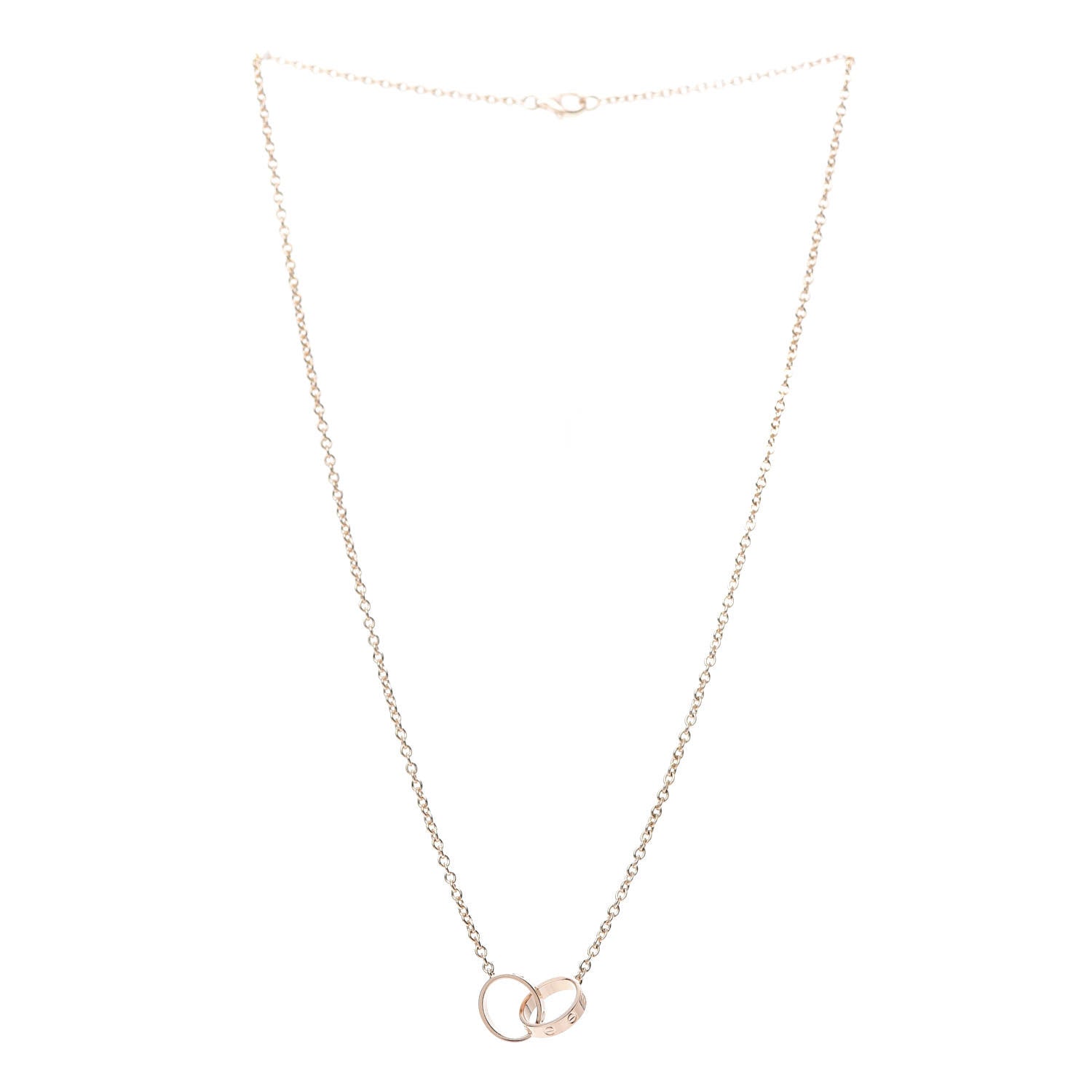 Cartier 18K Pink Gold Interlocking LOVE Necklace 3 of 6