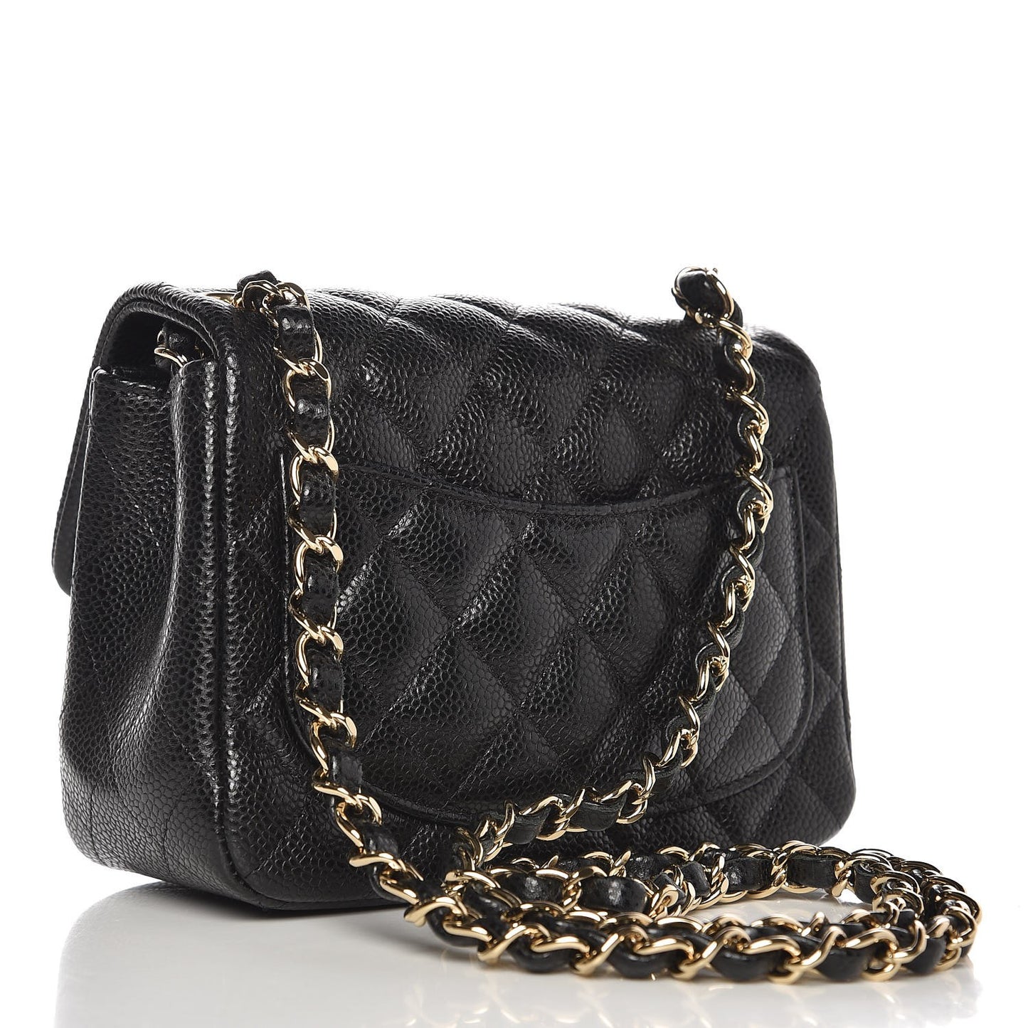 Caviar Quilted Mini Square Flap Black